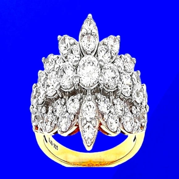 Bella Luce White Diamond Simulant 18k Yellow Gold Over Sterling Silver Sz 6 Nw - Picture 1 of 6